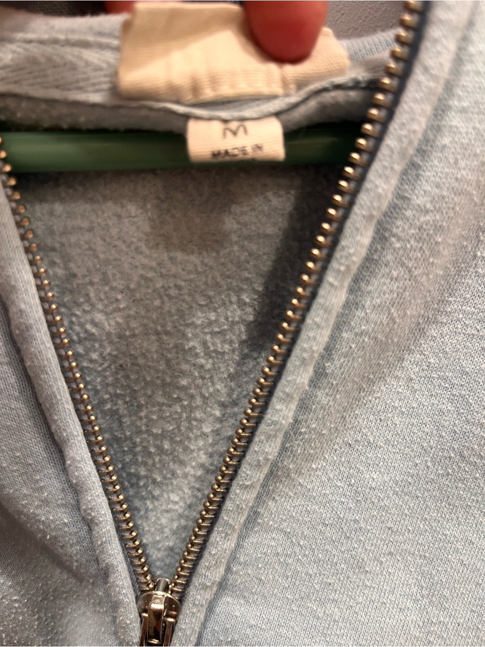 Women’s Light Blue Zip-Up Hoodie - Picture 4 of 4